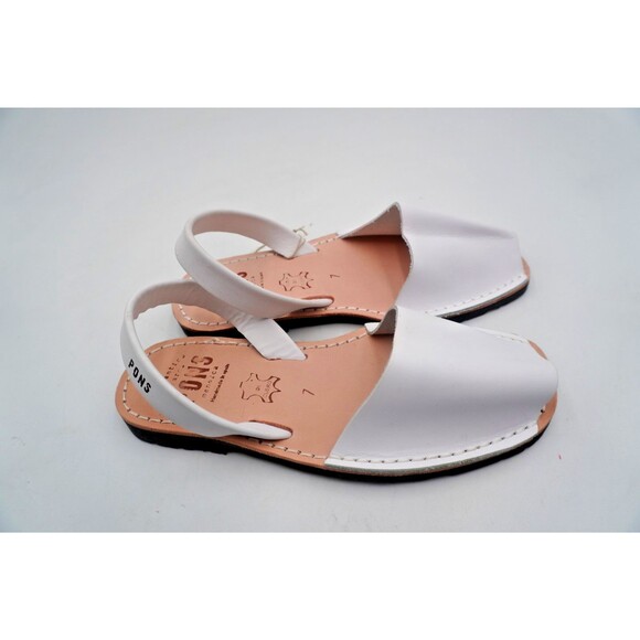 PONS Avarcas Men\'s  Size 7 Mediterranean White Leather Sandals Handmade in Spain